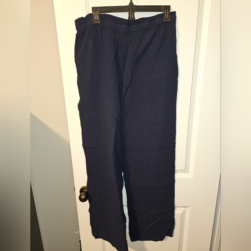Navy wide legged Bobi Los Angeles pants